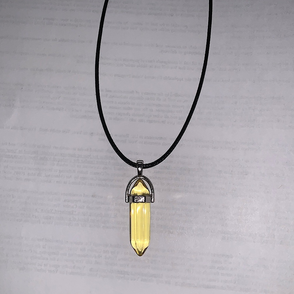 Crystal Necklace Gemstone Pendant Hexagonal